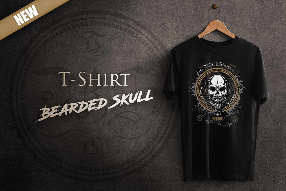 T Shirt Bearded Skull